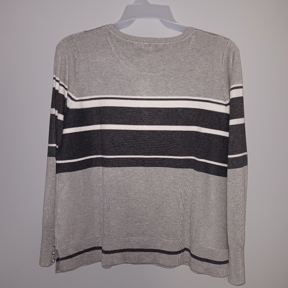 Lety and Me Elise side ribbed pullover sweater light gray size XL stitc… - Picture 3 of 6